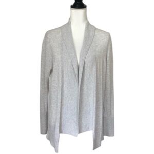 Banana Republic Mixed Media Shawl Collar Sweater Heather Gray Size Small